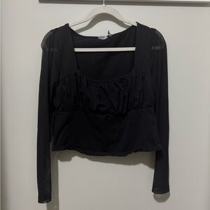 ASOS Long Sleeve Women's Mesh Top in Black